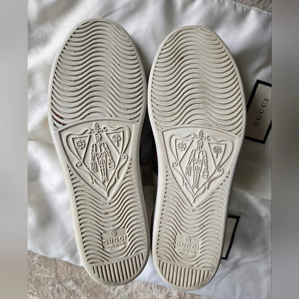 Gucci Ace 'GUCCY' SEGA Leather Sneaker Size 38 / US 8